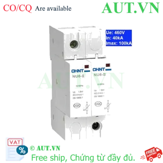 Ảnh của Thiết bị chống sét CHINT NU6-II 100kA/460V 1P 