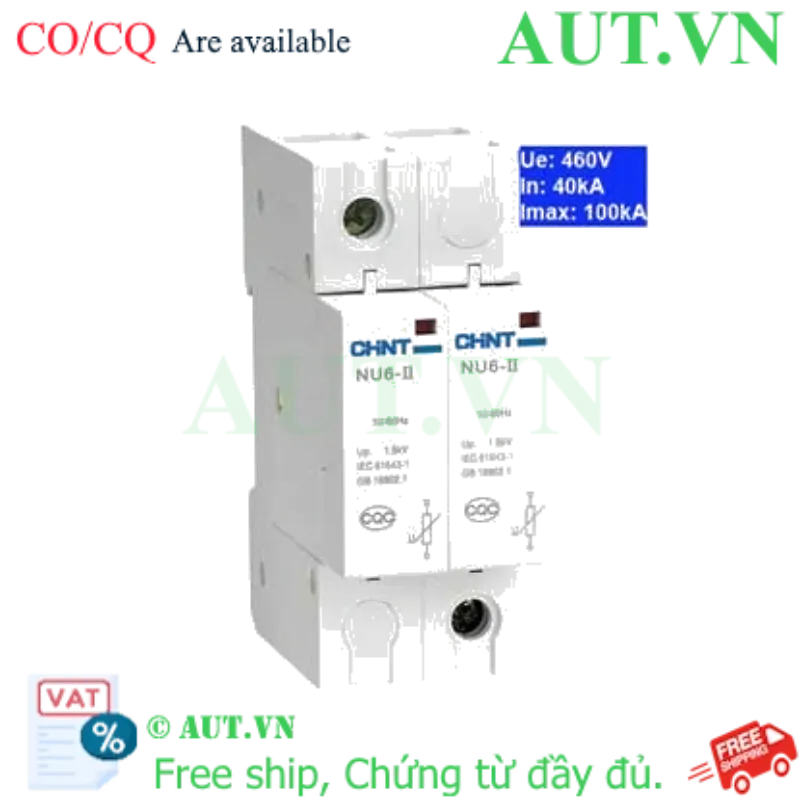 Ảnh của Thiết bị chống sét CHINT NU6-II 100kA/460V 1P 