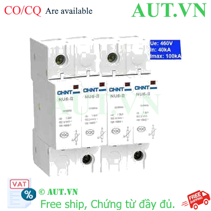 Ảnh của Thiết bị chống sét CHINT NU6-II 100kA/460V 2P 