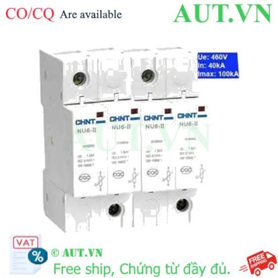 Ảnh của Thiết bị chống sét CHINT NU6-II 100kA/460V 2P 