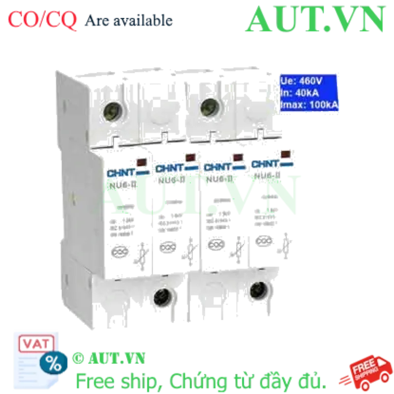 Ảnh của Thiết bị chống sét CHINT NU6-II 100kA/460V 2P 