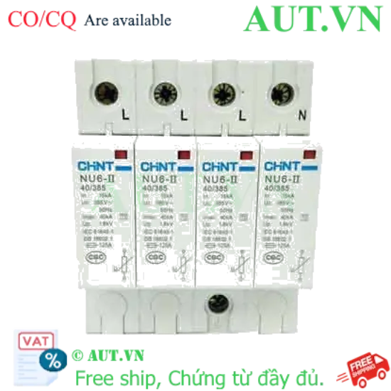 Ảnh của Thiết bị chống sét CHINT NU6-II 40kA/385V 4P 
