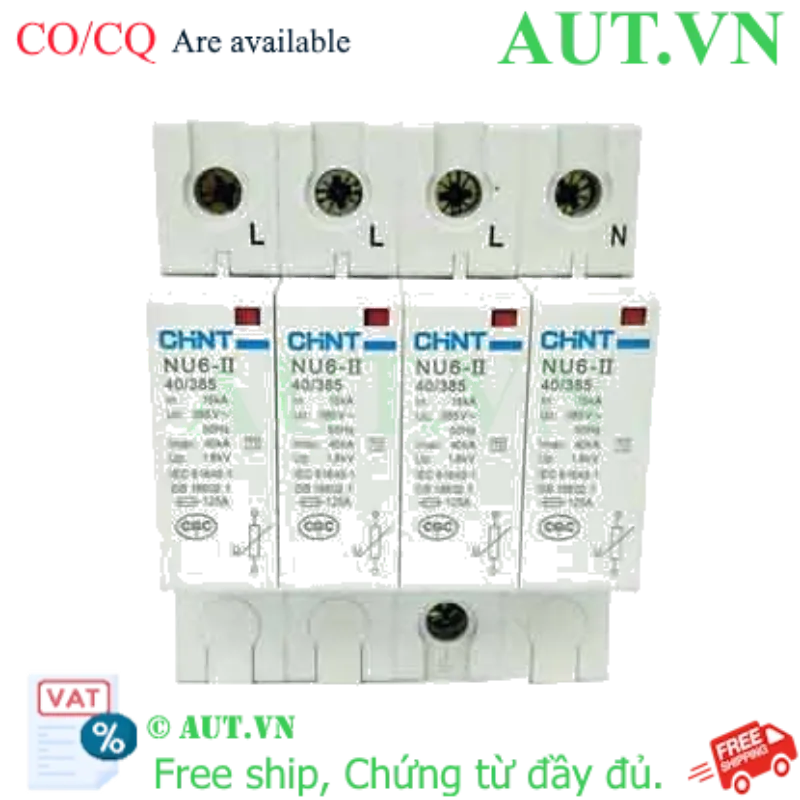 Ảnh của Thiết bị chống sét CHINT NU6-II 40kA/385V 4P 