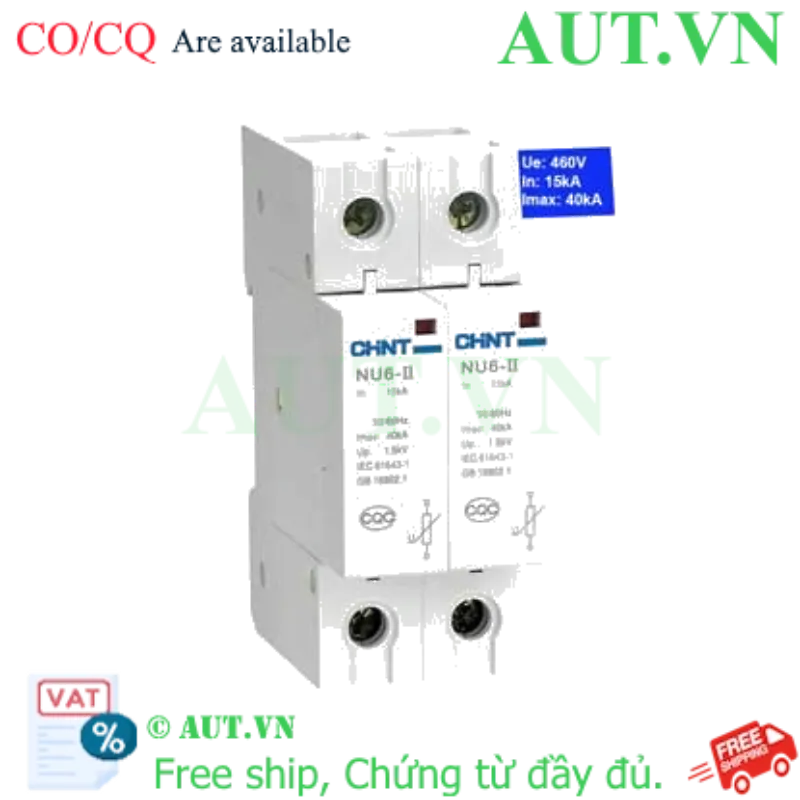 Ảnh của Thiết bị chống sét CHINT NU6-II 40kA/460V 2P 