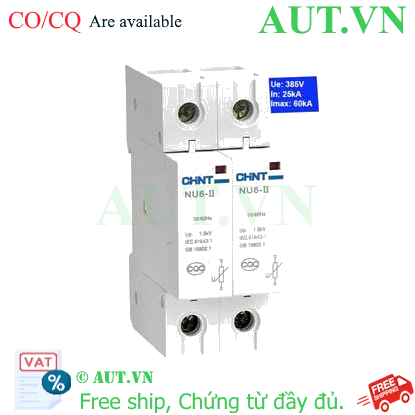 Ảnh của Thiết bị chống sét CHINT NU6-II 60kA/385V 2P 