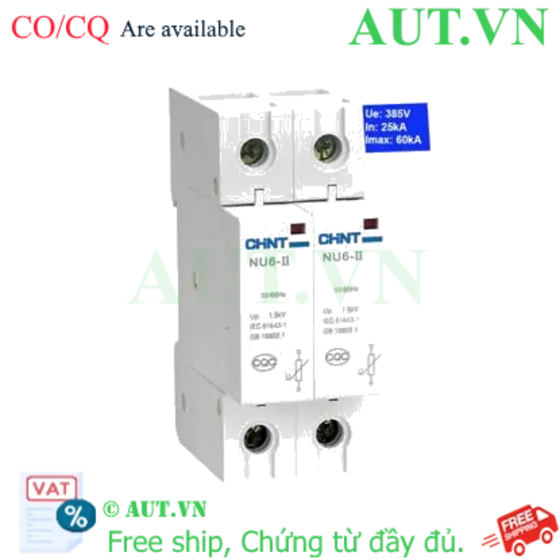Ảnh của Thiết bị chống sét CHINT NU6-II 60kA/385V 2P 