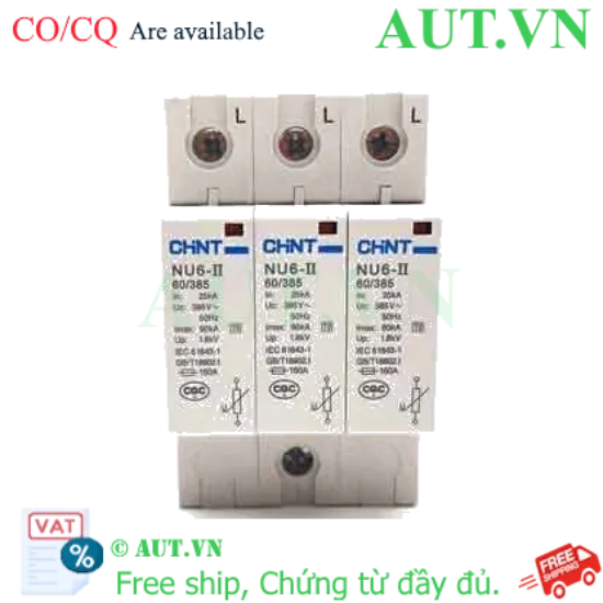 Ảnh của Thiết bị chống sét CHINT NU6-II 60kA/385V 3P 