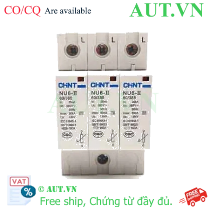 Ảnh của Thiết bị chống sét CHINT NU6-II 60kA/385V 3P 