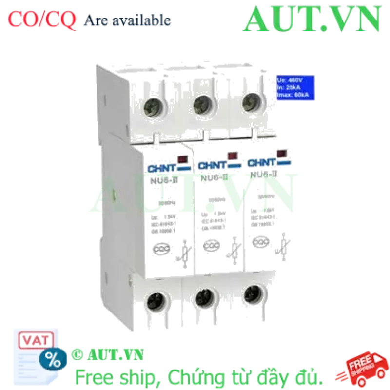 Ảnh của Thiết bị chống sét CHINT NU6-II 60kA/460V 3P 