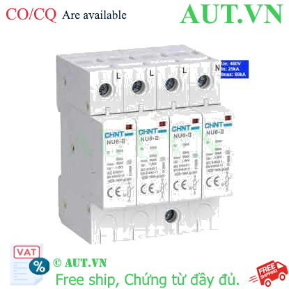 Ảnh của Thiết bị chống sét CHINT NU6-II 60kA/460V 4P 