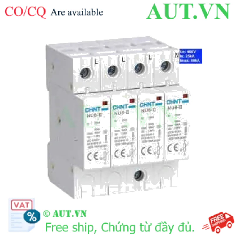 Ảnh của Thiết bị chống sét CHINT NU6-II 60kA/460V 4P 