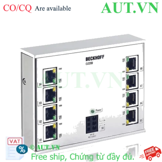 Ảnh của CU2208 | Infrastructure, 8-port switch, Ethernet, 1 Gbit/s, 24 V DC, RJ45
