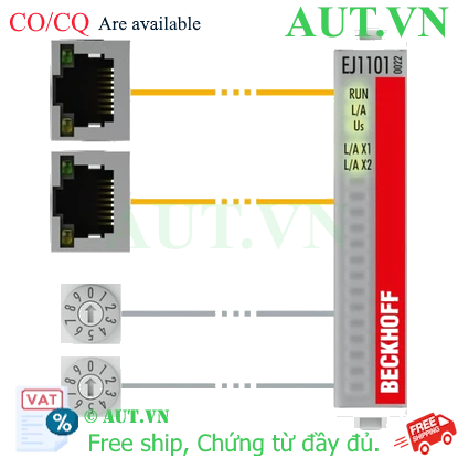Ảnh của EJ1101-0022 | EtherCAT Coupler with external connectors, power supply module and optional ID switches