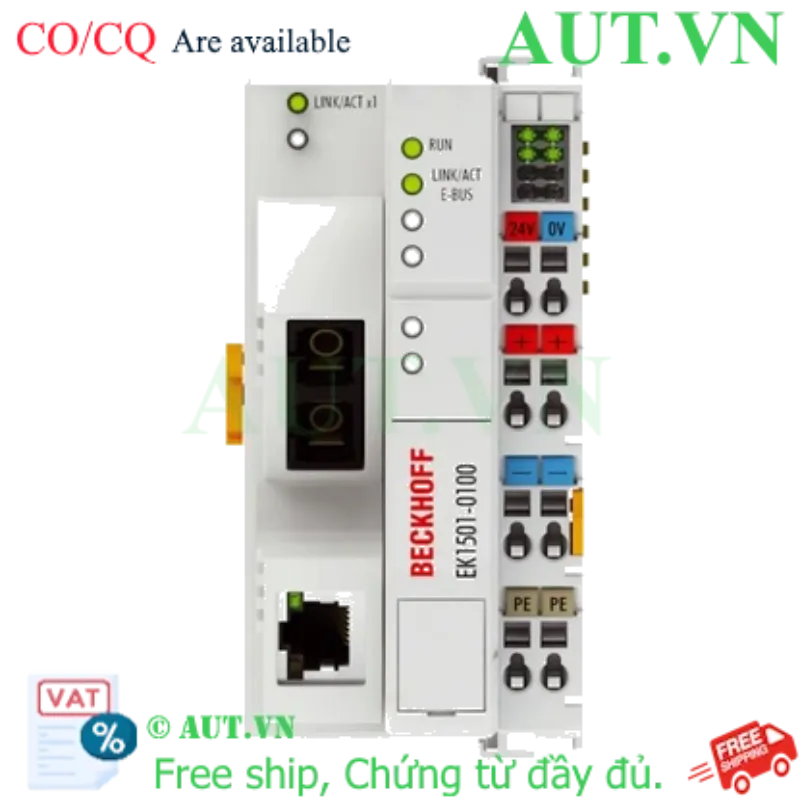 Ảnh của EK1501-0100 | EtherCAT Coupler, media converter (multimode fibre optic, RJ45 OUT) with ID switch