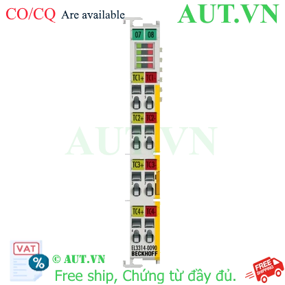 Ảnh của EL3314-0090 | EtherCAT Terminal, 4-channel analog input, temperature, thermocouple, 16 bit, TwinSAFE SC