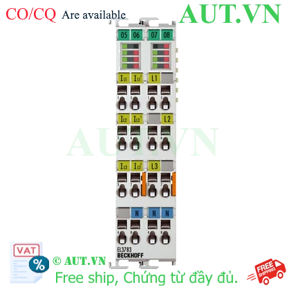 Ảnh của EL3783 | EtherCAT Terminal, 3-channel analog input, multi-function, 690 V AC, 1/5 A, 16 bit, 20 ksps, electrically isolated, oversampling