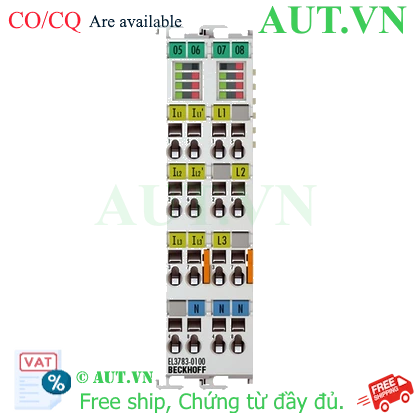 Ảnh của EL3783-0100 | EtherCAT Terminal, 3-channel analog input, multi-function, 130 V AC, 1/5 A, 16 bit, 20 ksps, electrically isolated, oversampling