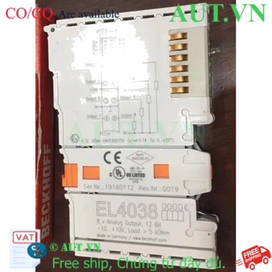 Ảnh của EL4038 | EtherCAT Terminal, 8-channel analog output, voltage, ±10 V, 12 bit