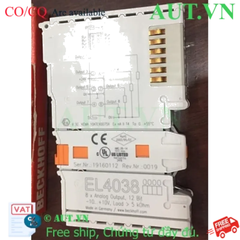 Ảnh của EL4038 | EtherCAT Terminal, 8-channel analog output, voltage, ±10 V, 12 bit