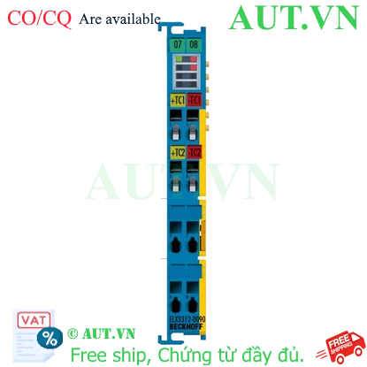 Ảnh của ELX3312-0090 | EtherCAT Terminal, 2-channel analog input, temperature, thermocouple, 16 bit, Ex i, TwinSAFE SC