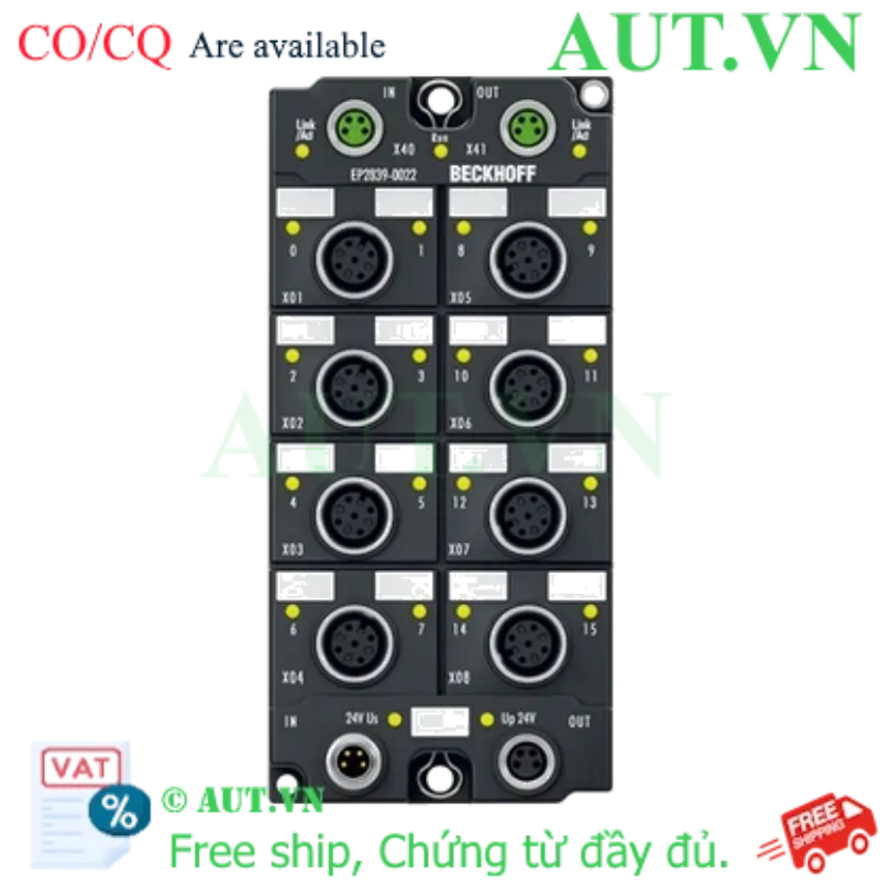 Ảnh của EP2839-0022 | EtherCAT Box, 16-channel digital output, 24 V DC, 0.5 A, M12, with diagnostics
