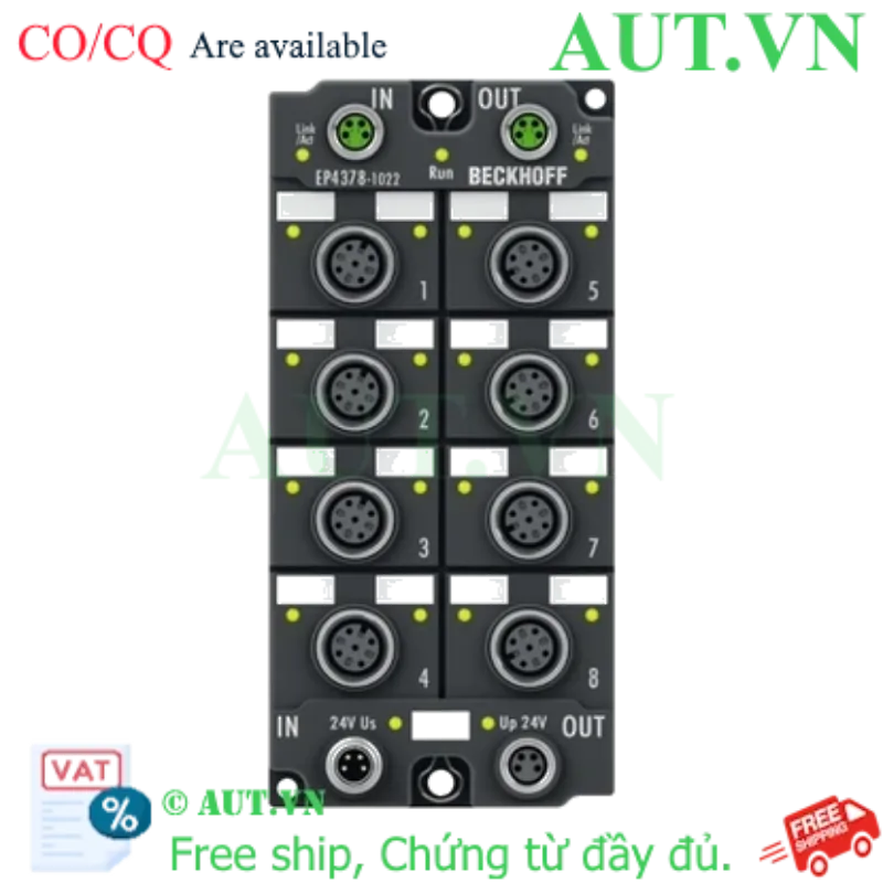 Ảnh của EP4378-1022 | EtherCAT Box, 4-channel analog input + 4-channel analog output, multi-function, ±10 V, 0/4…20 mA, 16 bit, single-ended, M12