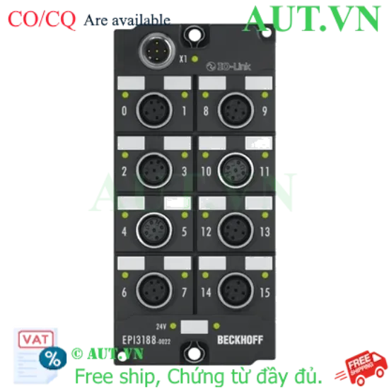 Ảnh của EPI3188-0022 | IO-Link box, 8-channel analog input, multi-function, ±10 V, 0/4…20 mA, 16 bit, single-ended, M12