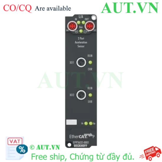 Ảnh của EPP3632-0001 | EtherCAT P Box, 2-channel analog input, IEPE/accelerometer, 16 bit, 50 ksps, M8