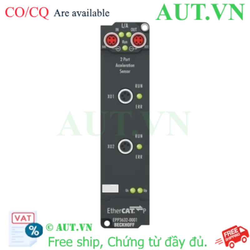 Ảnh của EPP3632-0001 | EtherCAT P Box, 2-channel analog input, IEPE/accelerometer, 16 bit, 50 ksps, M8