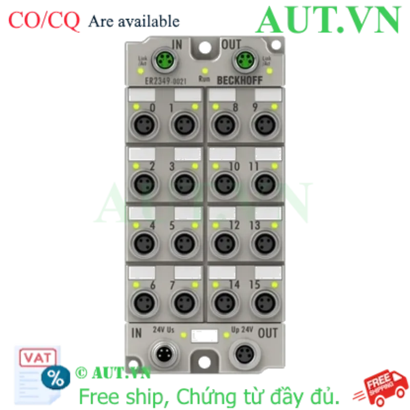 Ảnh của ER2349-0021 | EtherCAT Box, 16-channel digital combi, 24 V DC, 10 µs, 0.5 A, M8, zinc die-cast