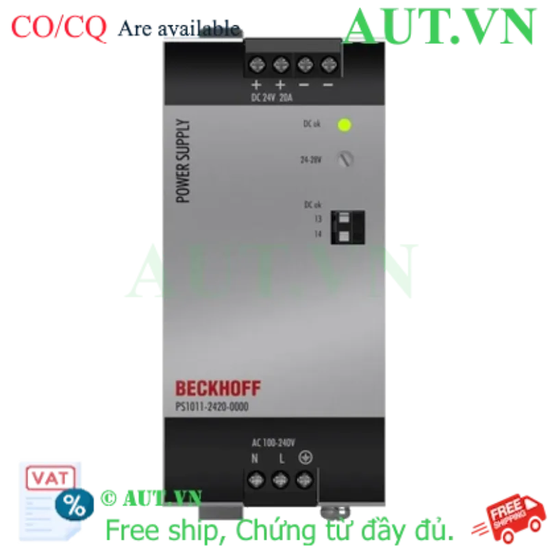 Ảnh của PS1011-2420-0000 | Power supply PS1000; output: 24 V DC, 20 A; input: AC 100…240 V, 1-phase