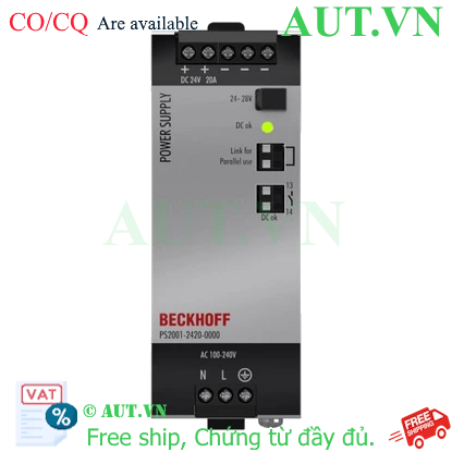 Ảnh của PS2001-2420-0000 | Power supply PS2000; output: 24 V DC, 20 A; input: AC 100…240 V/DC 110…150 V, 1-phase