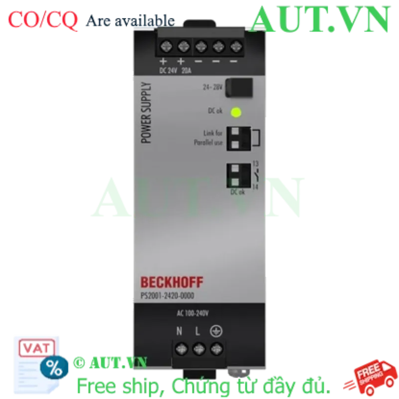 Ảnh của PS2001-2420-0000 | Power supply PS2000; output: 24 V DC, 20 A; input: AC 100…240 V/DC 110…150 V, 1-phase