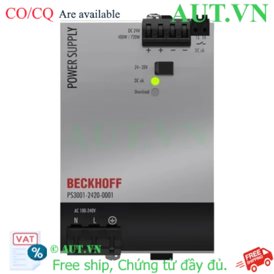 Ảnh của PS3001-2420-0001 | Power supply PS3000; output: 24 V DC, 20 A; input: AC 100…240 V/DC 110…150 V, 1-phase