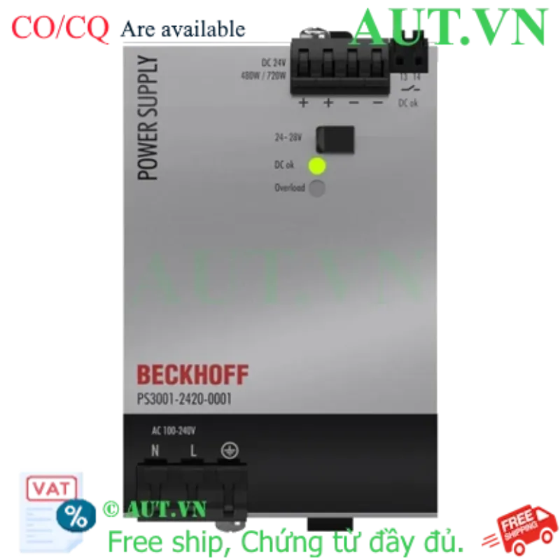 Ảnh của PS3001-2420-0001 | Power supply PS3000; output: 24 V DC, 20 A; input: AC 100…240 V/DC 110…150 V, 1-phase