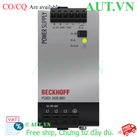 Ảnh của PS3031-2420-0001 | Power supply PS3000; output: 24 V DC, 20 A; input: 3 AC 380…480 V, 3-phase