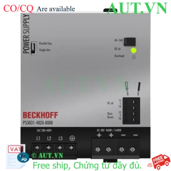Ảnh của PS3031-4820-0000 | Power supply PS3000; output: 48 V DC, 20 A; input: 3 AC 380…480 V, 3-phase