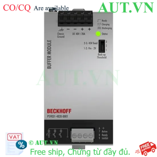 Ảnh của PS9031-4820-0001 | Buffer module PS9000; output: 48 V DC, 20 A, 100 ms; input: 48 V DC