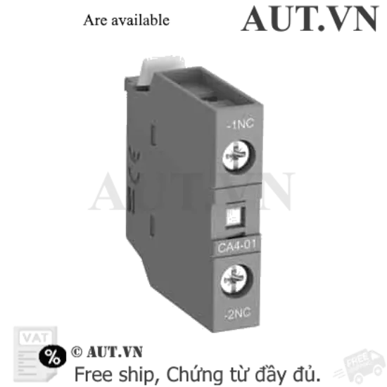 Ảnh của Khối Tiếp Điểm Phụ ABB CA4-01 (1SBN010110R1001): 1NC, 4A, Lắp Mặt Trước Dòng AF/NF Chính Hãng