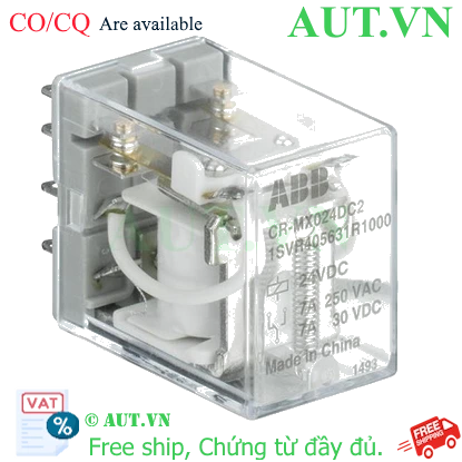 Ảnh của 1SVR405631R1100 – Rơ le trung gian ABB CR-MX024DC2L 2C/O 24Vdc 7A Led