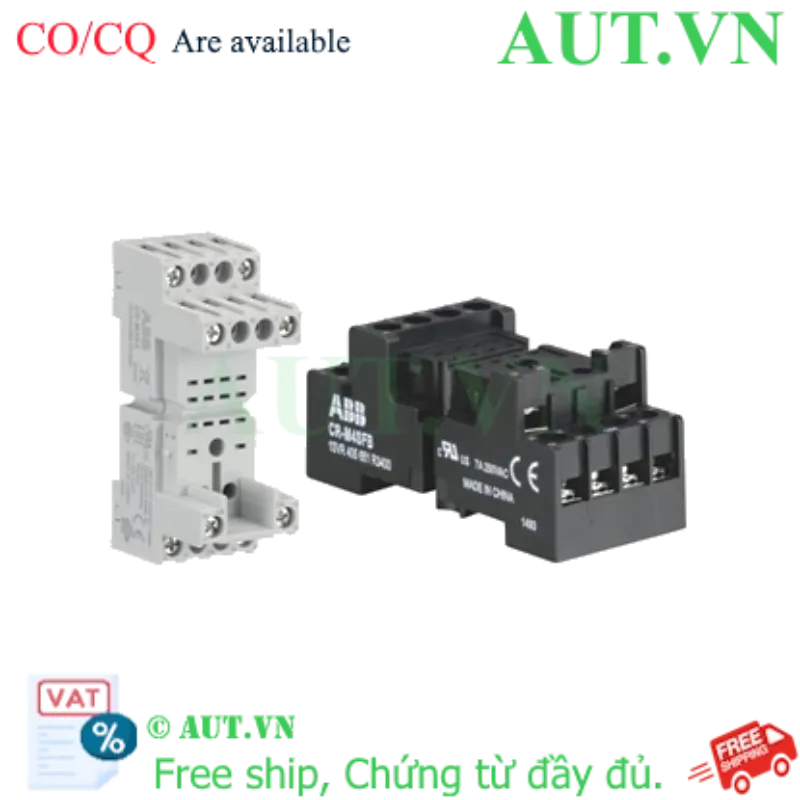 Ảnh của Đế Rơ Le Trung Gian ABB CR-M2LS | 8 Chân Dẹt, 7A, Lắp Thanh Ray DIN - AUT VN
