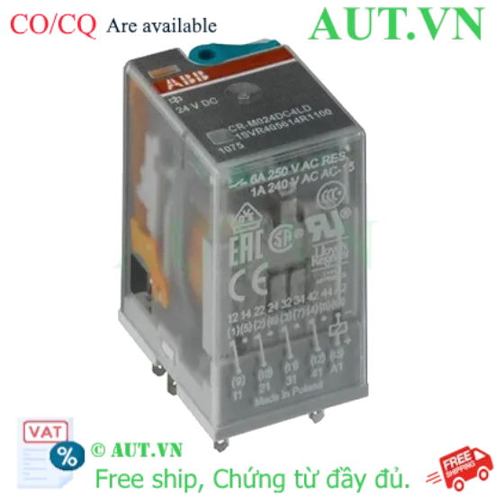 Ảnh của 1SVR405612R1000 – Rơ le trung gian ABB 3Co 10A 24Vdc Led CR-M024DC3
