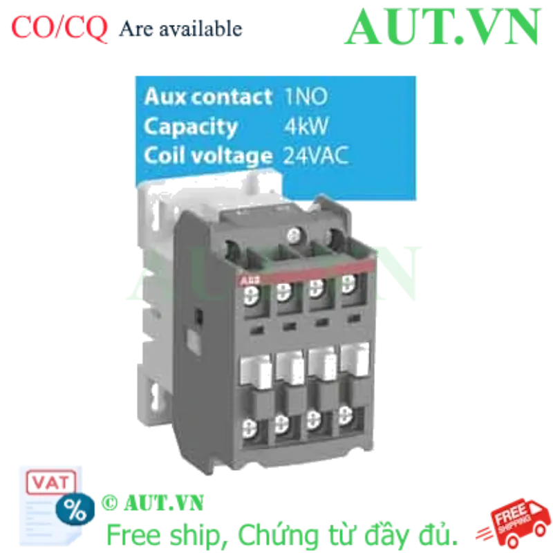 Ảnh của Contactor ABB AX09-30-10-81 (22A, 4kW, Coil 24VAC) | Chính Hãng, Bền Bỉ, Nhỏ Gọn