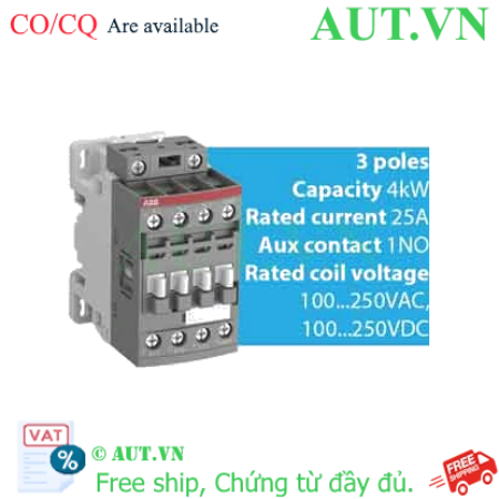 Ảnh của Khởi động từ 3 cực AC/DC 4...18.5kW ABB 1SBL137001R1310 (AF09-30-10-13) 