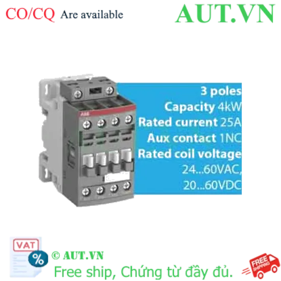 Ảnh của Khởi động từ 3 cực AC/DC 4...18.5kW ABB 1SBL137001R1101 (AF09-30-01-11) 