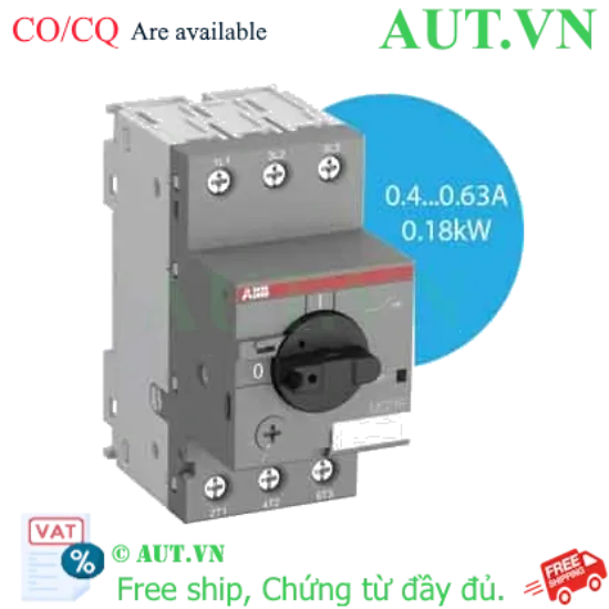 Ảnh của CB Bảo Vệ Động Cơ ABB MS116-0.63 (0.4-0.63A) - Ngắt 100kA, Chống Quá Tải, Chính Hãng AUT VN