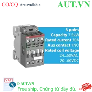 Ảnh của Contactor ABB AF16-30-10-11 | 7.5kW | Cuộn Dây Đa Áp 24-60V AC/DC - AUT VN