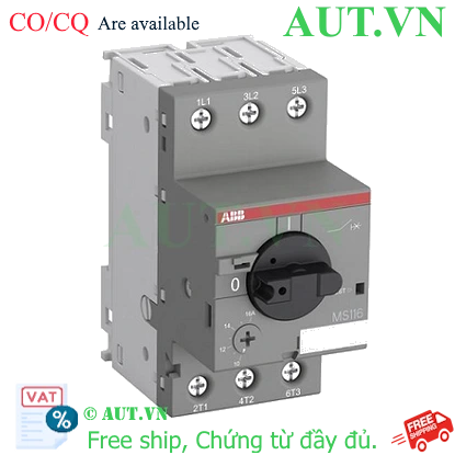 Ảnh của 1SAM250000R1008 – CB bảo vệ động cơ ABB MS116-4 (2.50-4A) 1.5kW