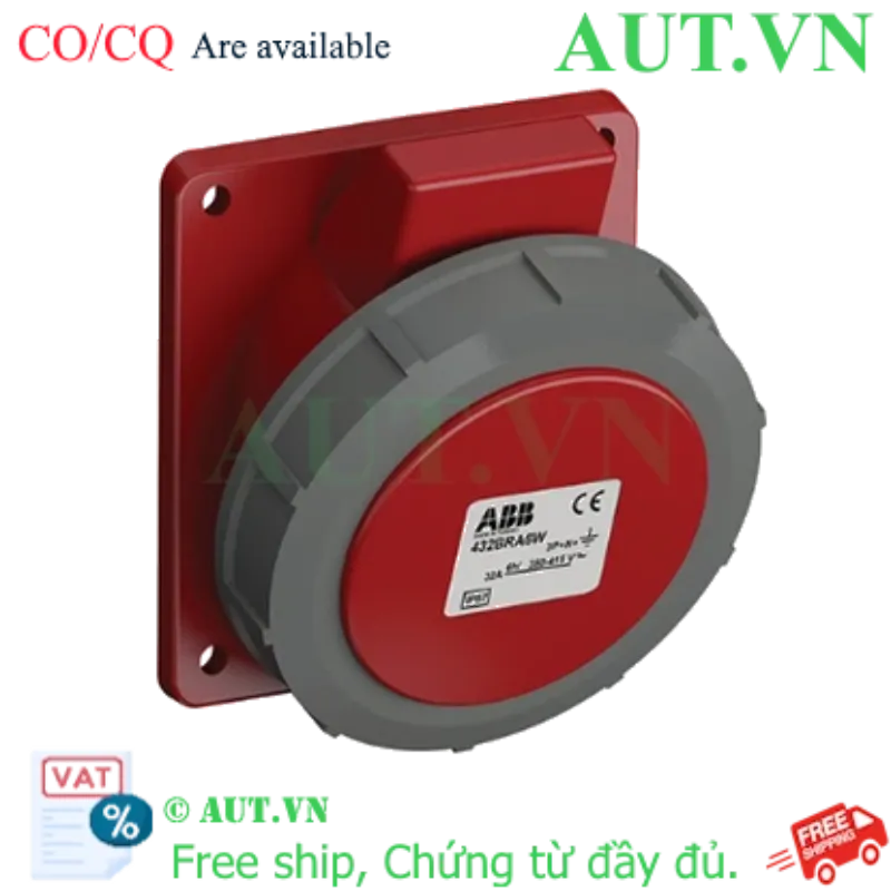 Ảnh của 2CMA102256R1000 – Ổ cắm âm dạng nghiêng ABB 432BRA6W 32A 3P+N+E 346-415V IP67