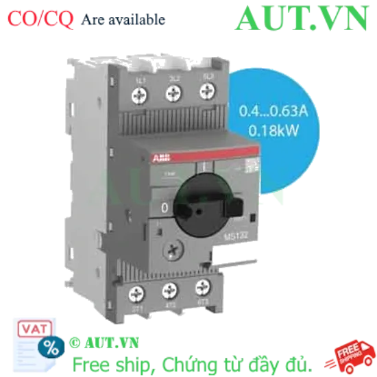 Ảnh của Cầu dao bảo vệ động cơ ABB 1SAM350000R1004 (MS132-0.63) 